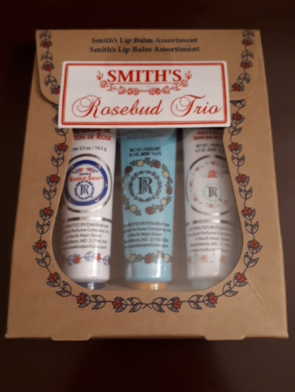 SMITH Rosebud Trio Lip Balm Set - NIB